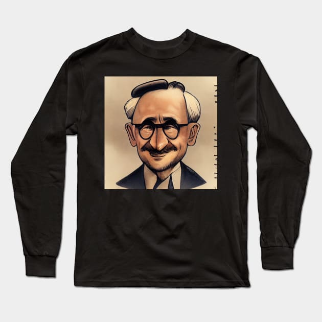Friedrich A Hayek | Cartoon style Long Sleeve T-Shirt by Classical